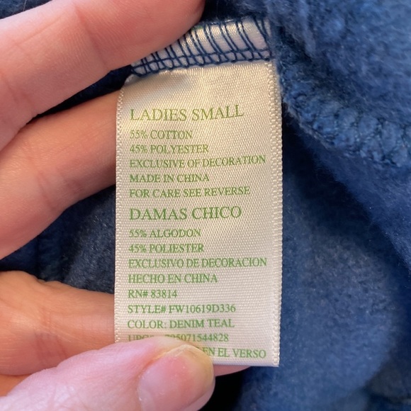 Green Tea Fleece Lined Comfy high low Sweatshirt - Picture 4 of 5